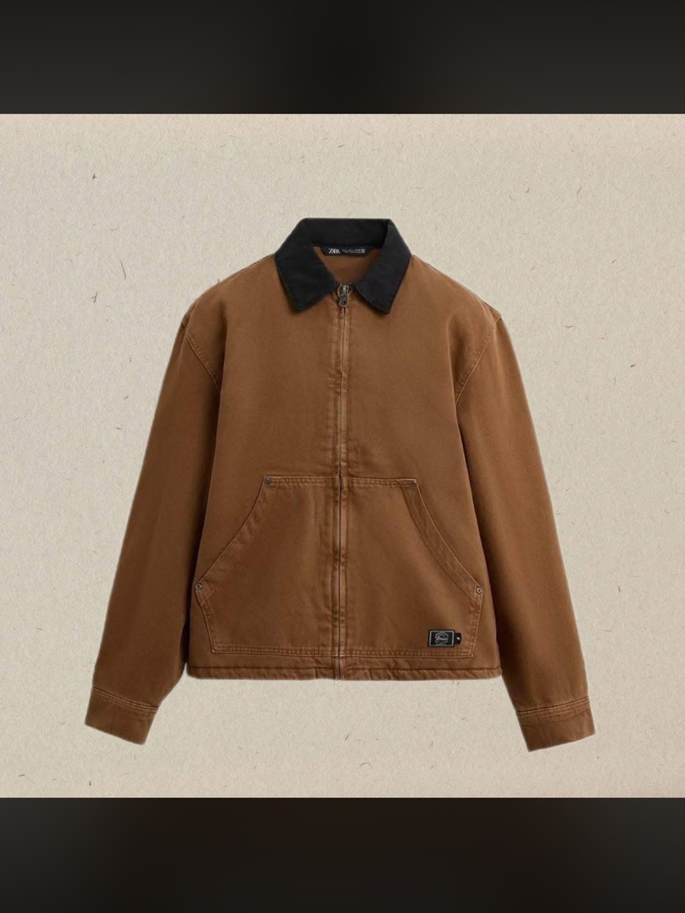 Zara Brown Jacket with Black Collar